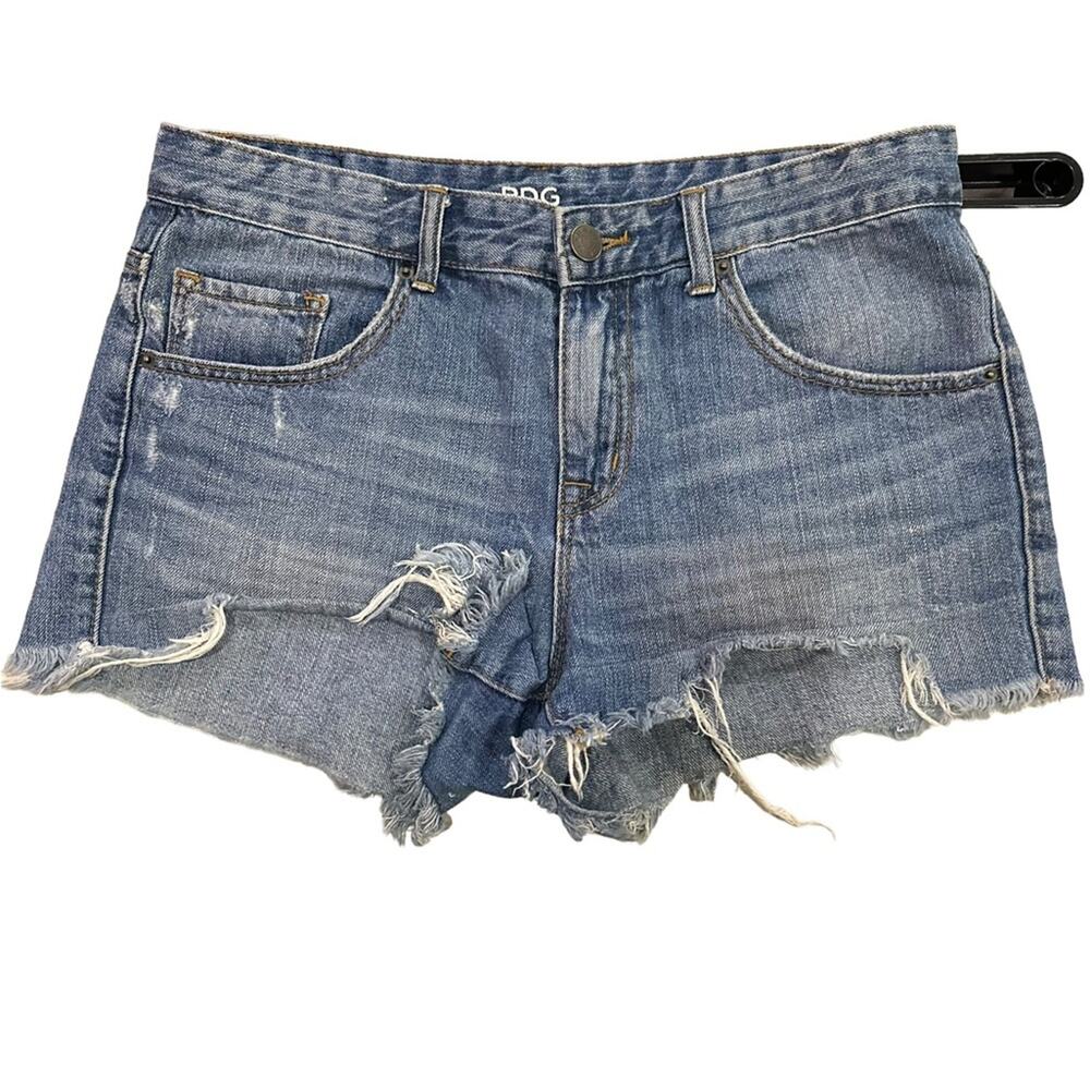 Bdg‎ short shorts  freja frayed denim hem 5 pocket zipper front size 29